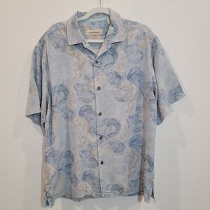 Tommy Bahama 100% Silk Men's Short Sleeve Aloha Hawaiian Shirt Size Large